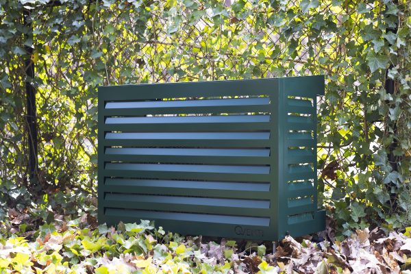 Qventi aluminium omkasting groen voor buitenunit van de airconditioner of warmtepomp tuin