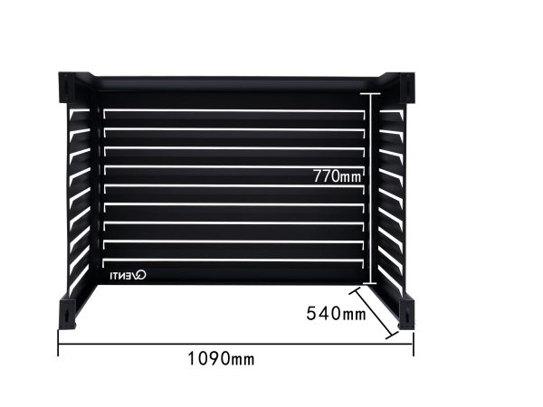 Qventi aluminium omkasting zwart voor buitenunit van de airconditioner of warmtepomp binnenmaten