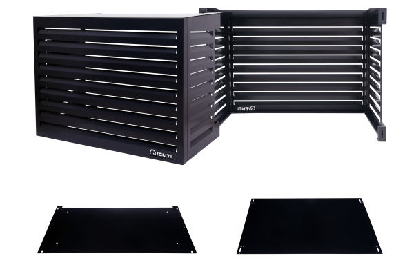 Qventi aluminium omkasting antraciet voor buitenunit van de airconditioner of warmtepomp met alle accessoires