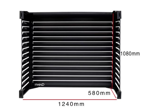 Qventi aluminium cover voor buitenunit van de airconditioner of warmtepomp antraciet large binnenmaten