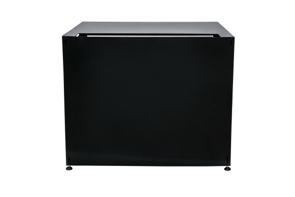 Qventi aluminium cover voor buitenunit van de airconditioner of warmtepomp antraciet large achterzijde