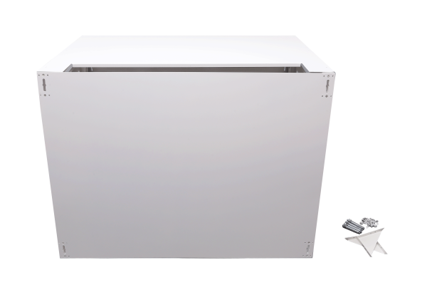 Qventi grote warmtepomp omkasting buitenunit wit CAL130BW Basis wit met achterplaat