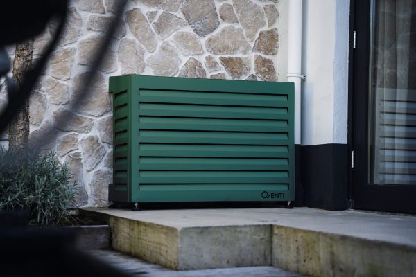 Qventi aluminium omkasting groen voor buitenunit van de airconditioner of warmtepomp