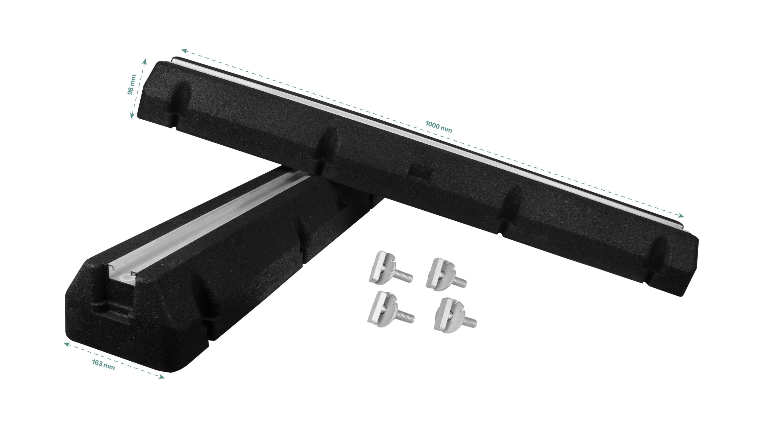 Qventi Rubberen opstelbalken van 1000mm