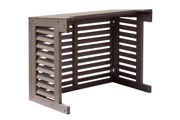 Revestimiento para aire acondicionado de composite de madera marrón, tamaño pequeño - Imagen 4